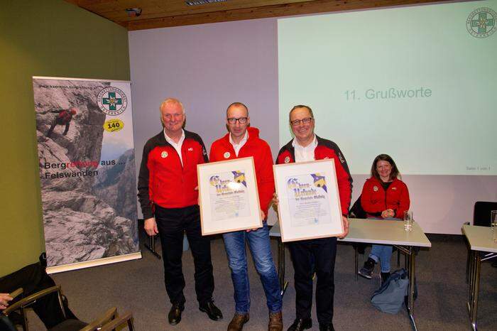 19 Jahre leiteten Walter Huber und Gerhard Stranig die Ortsstelle der Bergrettung Mallnitz