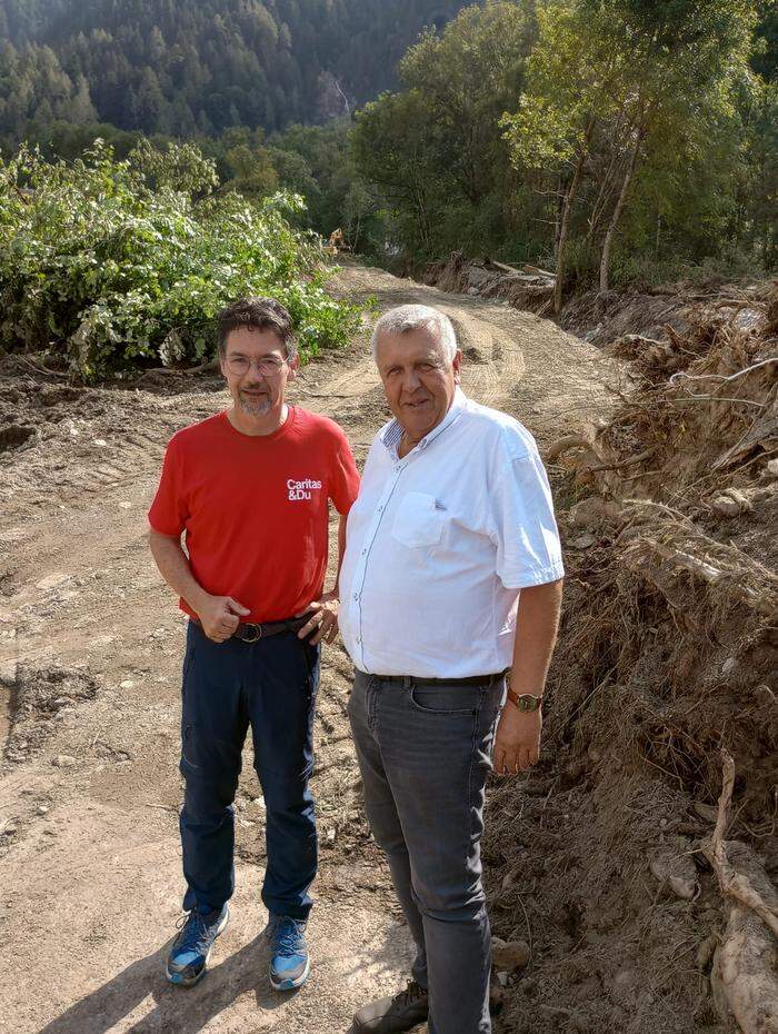 Caritas-Direktor Ernst Sandriesser mit Bürgermeister Friedrich Paulitsch