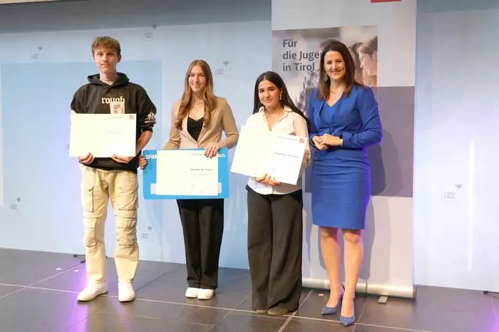 Kategorie „Spontanrede“: Leo Ortner, Zara von der Thannen, Ranja Maria Schachner und Astrid Mair