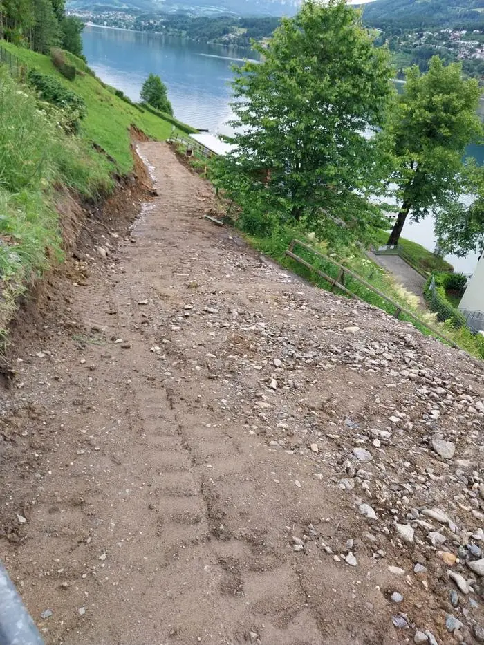 So schaut aktuell der Zugang zum Strandbad aus