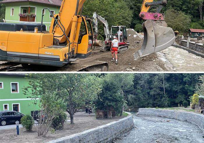 Tonnenweise Schlamm und Geröll wurden aus dem Kremsbach entfernt