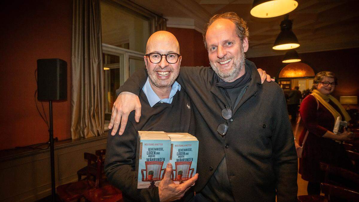 Wolfgang Ainetter mit Andreas Schett aus Innervillgraten, dem Chef der Musicbanda Franui 