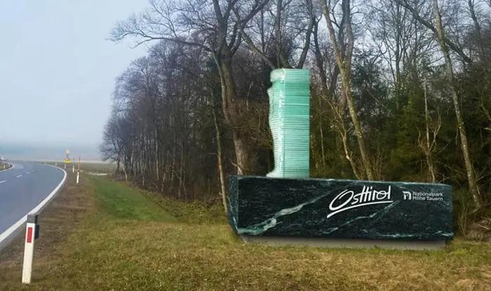 Das Bild zeigt noch eine vorläufige Visualisierung des TVB Osttirols. Die Skulptur soll in den kommenden Tagen enthüllt werden