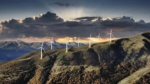 Visualisierung einer möglichen Windkraftanlage in den Osttiroler Bergen