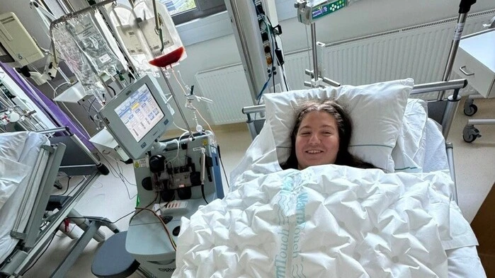 Vanessa Jachs an ihrem Geburtstag im Krankenhaus in Graz