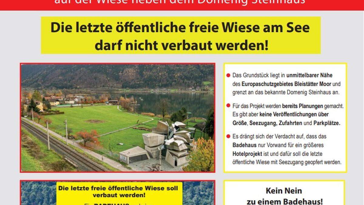 Dieser Flyer wird für den Bürgerprotest in Umlauf gebracht