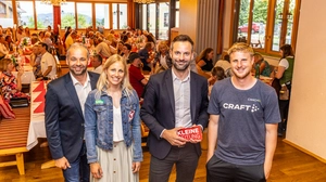 Kleine-Zeitung-Geschäftsleiter Oliver Bergauer, Snowboarderin Sabine Schöffmann, Chefredakteur Wolfgang Fercher und Ex-Fußballprofi Martin Hinteregger