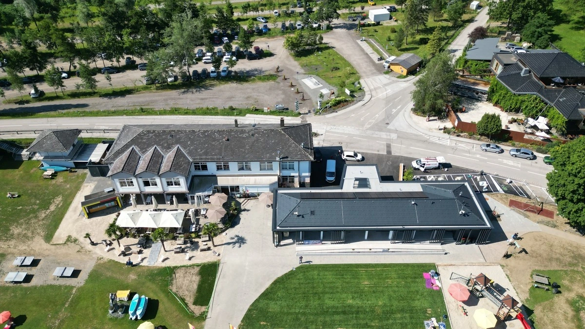 Das Seegasthaus in der Vogelperspektive 