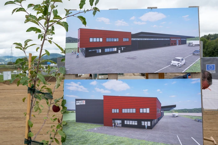 Eine Visualisierung vom fertigen Projekt steht am Grundstück