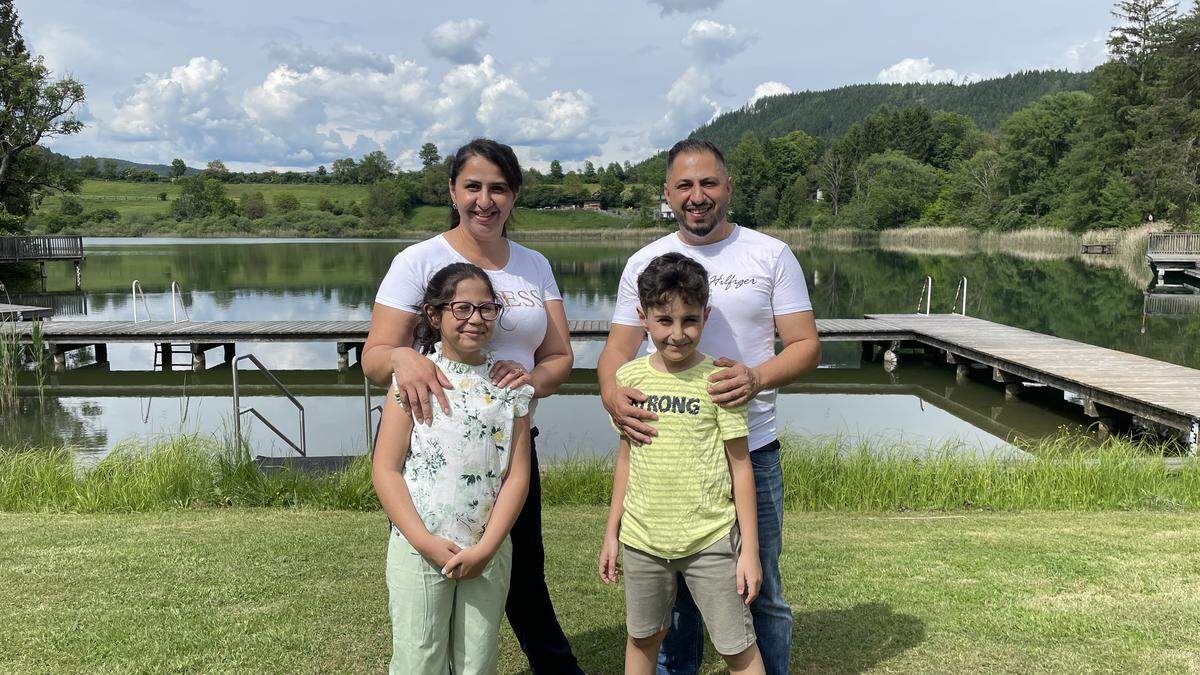 Violete Delija und Sanel Bajramovic mit den Kindern Ariana und Angelo 