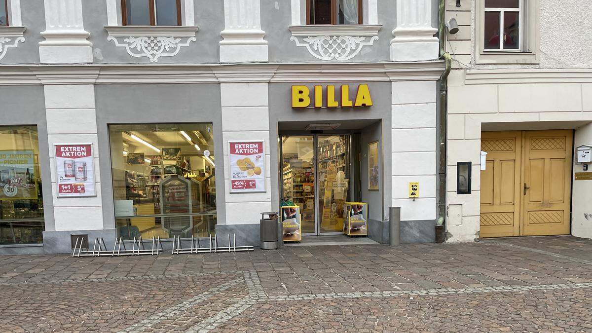 Der Billa-Standort am St. Veiter Hauptplatz wird mit März 2025 geschlossen 