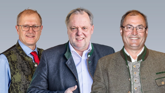 Erich Stampfer, Martin Treffner und Georg Kavalar (von links) stehen ihren Gemeinden seit zehn Jahren als Bürgermeister vor