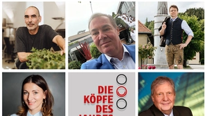 Zu sehen sind die fünf Nominierten in einer Fotomontage. | Wer wird „Kopf des Jahres“ in der Kategorie „Unternehmergeist“?