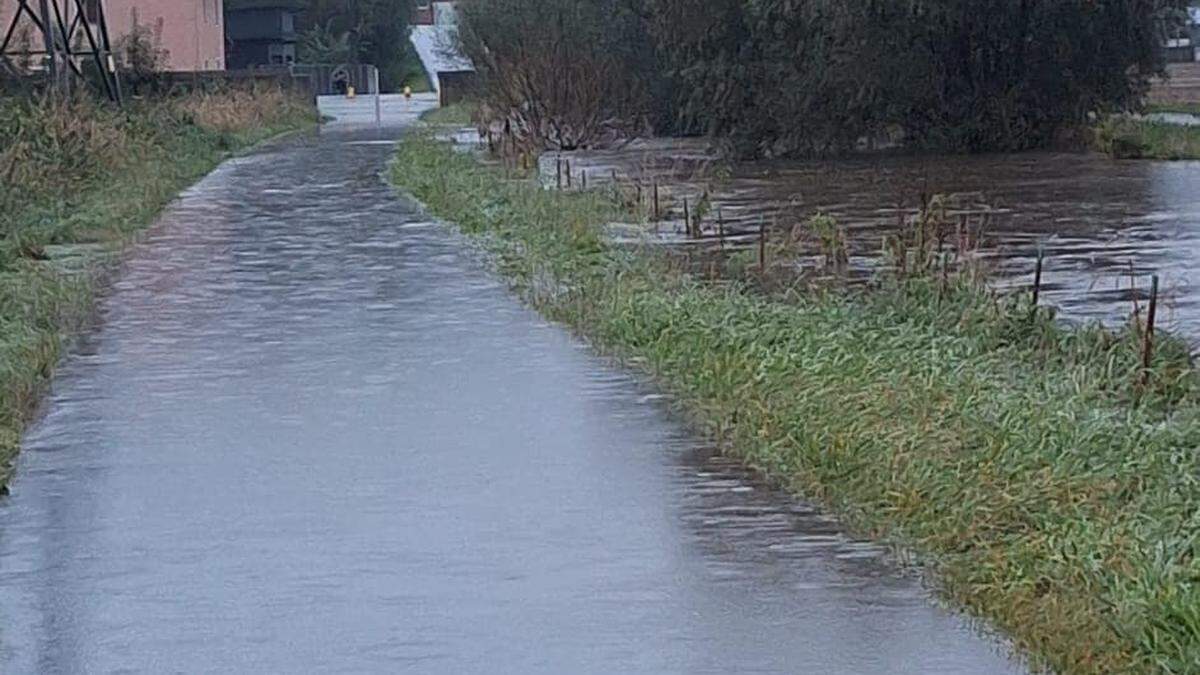 Die Glan trat über das Ufer 