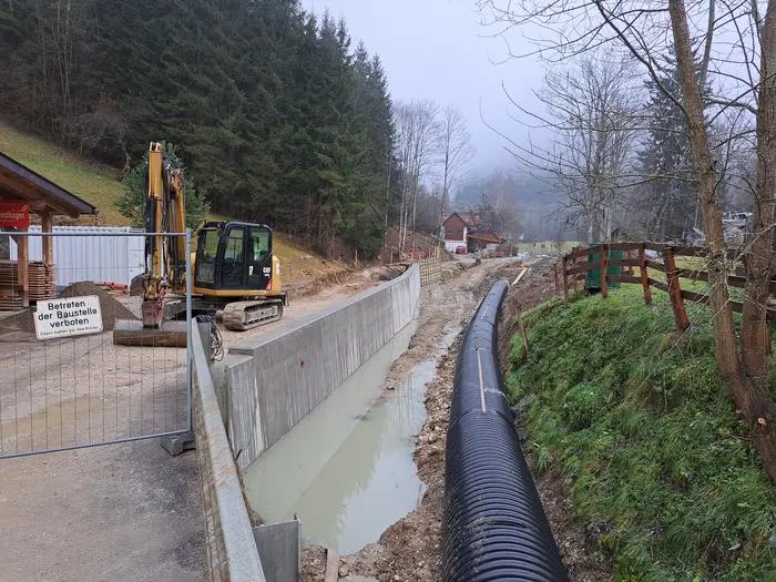 Der Bau des Hochwasserschutzes entlang des Suchabachs wird heuer fortgesetzt