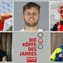 Das Bild zeigt eine Collage aller Kandidaten der Köpfe des Jahres-Wahl in der Kategorie Sport: Hannah Ladinig, Dominik Baumgartner, Eva Wutti, Nathalie Rabitsch und Katharina Sadnik | Von links oben im Uhrzeigersinn: Hannah Ladinig, Dominik Baumgartner, Eva Wutti, Nathalie Rabitsch und Katharina Sadnik