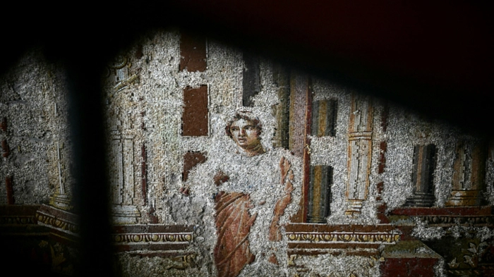 Ein Mosaik in der unterirdischen Galerie der Trajansthermen