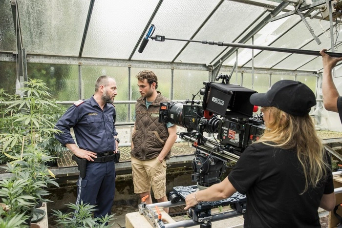 Dreh von „Die Kuh, die weint“ mit Clemens Berndorff und Laurin Schulz