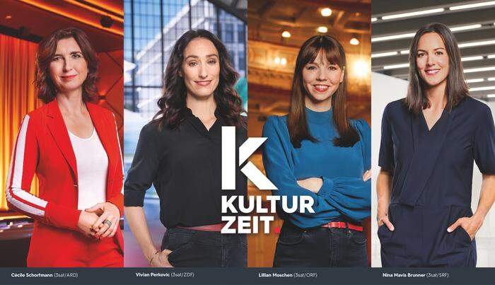 Führen durch die „Kulturzeit“: Cécile Schortmann, Vivian Perkovic, Lillian Moschen und Nina Mavis Brunner (von links)