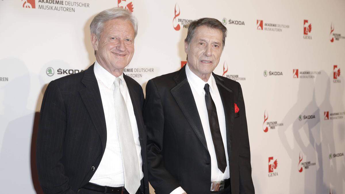 Udo Jürgens mit Manager Freddy Burger bei einer Gala 2014 im Hotel Ritz-Carlton in Berlin. Das Jahr, als Udo starb