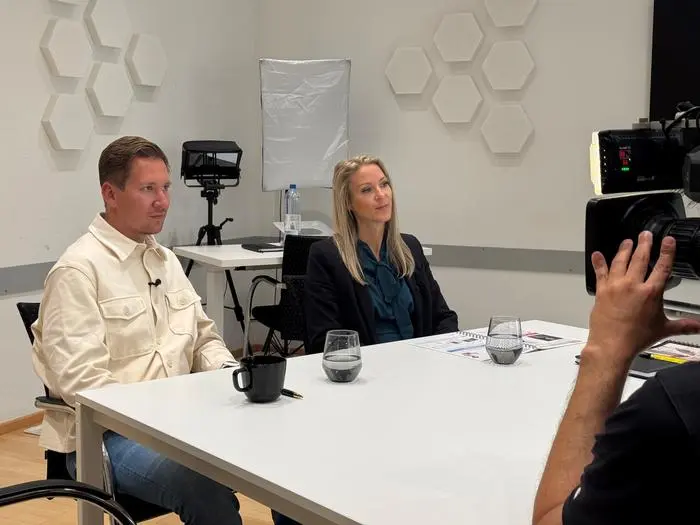 Simone Lugner und Clemens Trischler beim Dreh