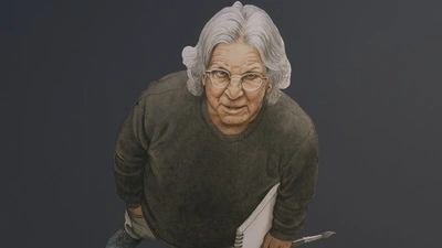Selbstporträt von Gerhard Haderer – zu sehen im Schlossmuseum Linz