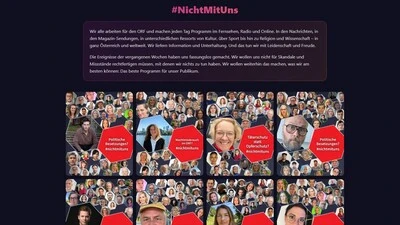 Hunderte ORF-Angehörige unterzeichneten die Protestnote mit dem Hashtag #nichtmituns | Hunderte ORF-Angehörige unterzeichneten die Protestnote mit dem Hashtag #nichtmituns