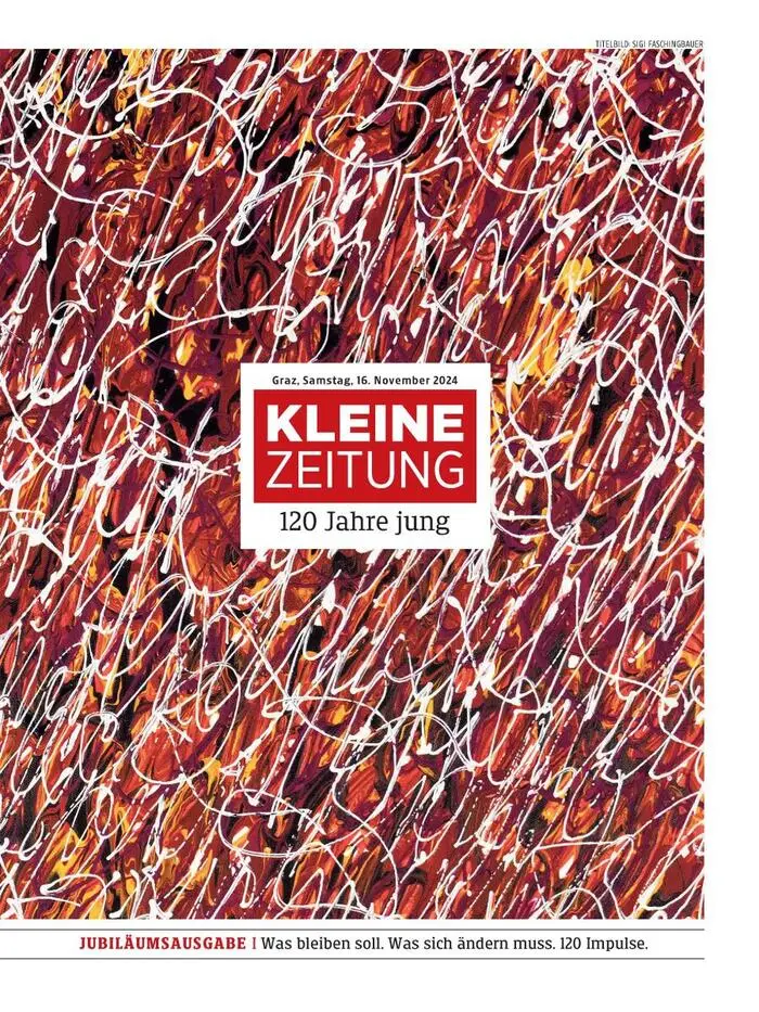 Jubiläumsausgabe der Kleinen Zeitung, gestaltet von Sigi Faschingbauer