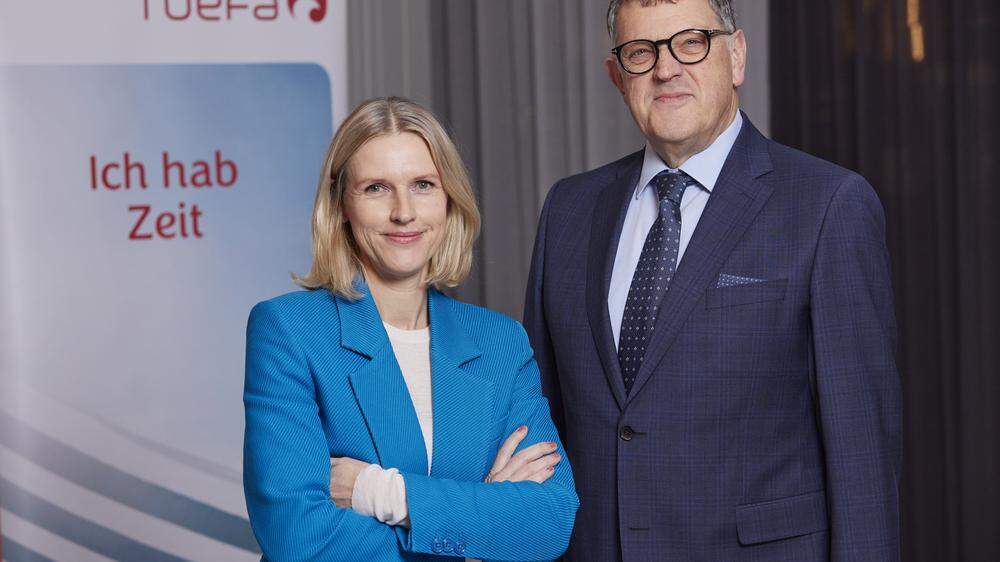 Birgit Wallner und Michele Fanton, Geschäftsführer Ruefa