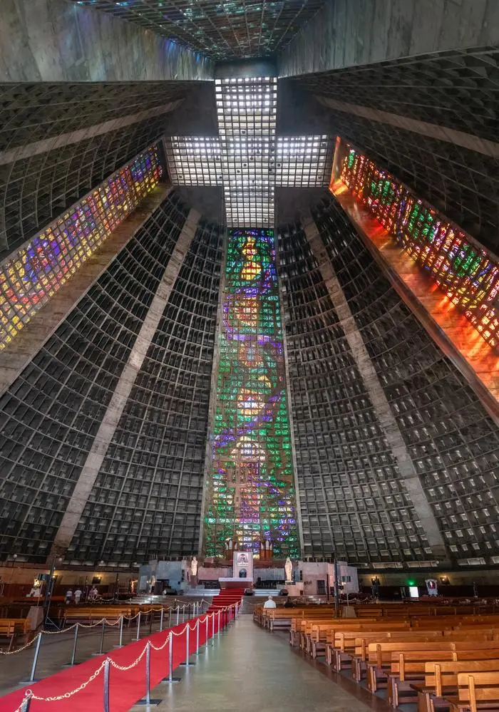 Rio de Janeiro, Brazil - Oct 24, 2017: Rio de Janeiro Metropolitan Cathedral - Rio de Janeiro, Brazil