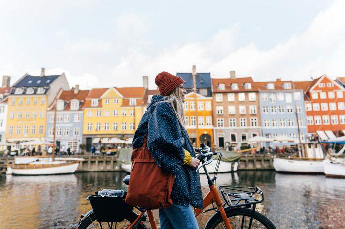 Radeln am Kanal des Nyhavn