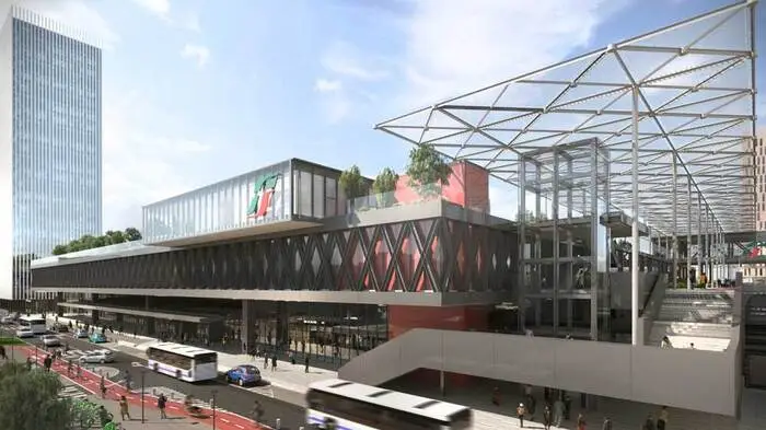 Rendering des neuen Bahnhofs von Mestre