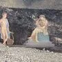 Wandgemälde, das Apollo und Cassandra während des Trojanischen Kriegs darstellt