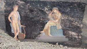 Wandgemälde, das Apollo und Cassandra während des Trojanischen Kriegs darstellt