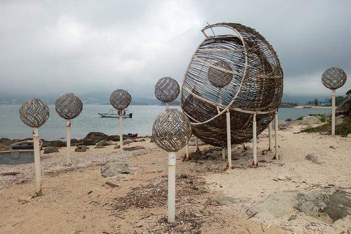 Stopp auf Sharp Island: Die Skulptur hat den Namen „Mondaufgang bei Tageslicht“ 