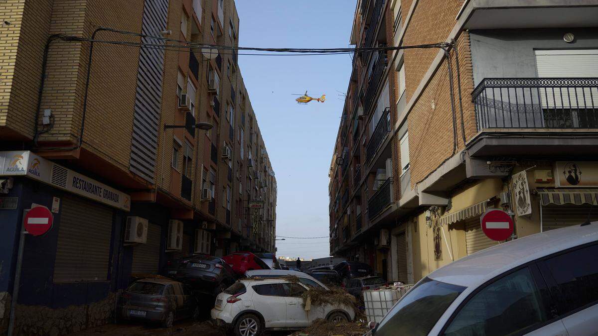 Schäden der Flut nahe Valencia