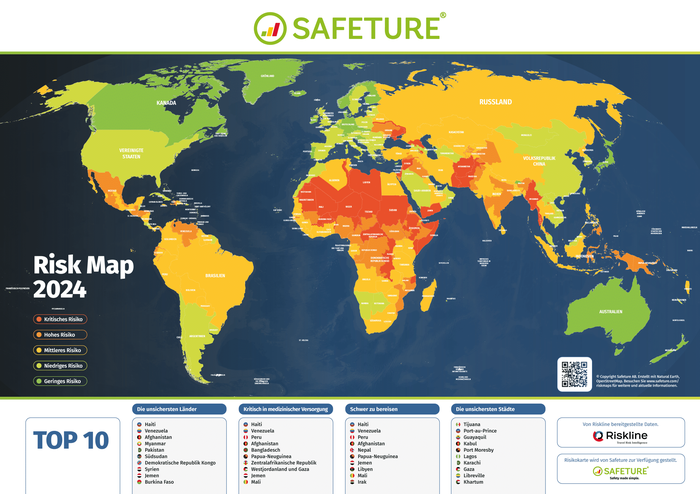 Die „Risk Map“ 2024: Die gefährlichsten und sichersten Länder für Geschäftsreisende und Urlauber