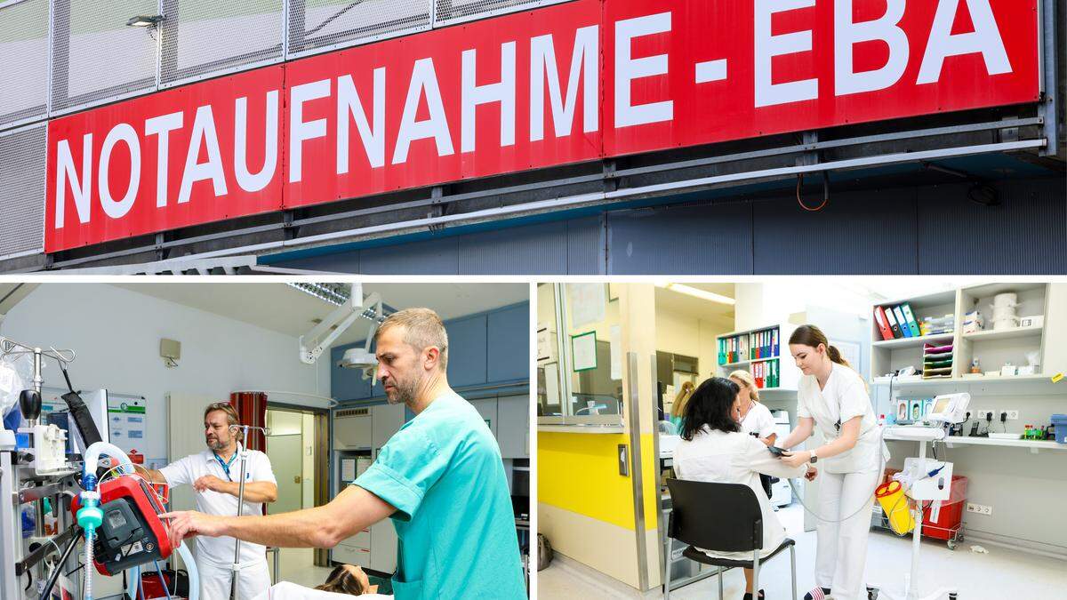 Die Notaufnahme des LKH-Uniklinikums Graz behandelt auch im  Sommer bis zu 140 Patienten pro Tag