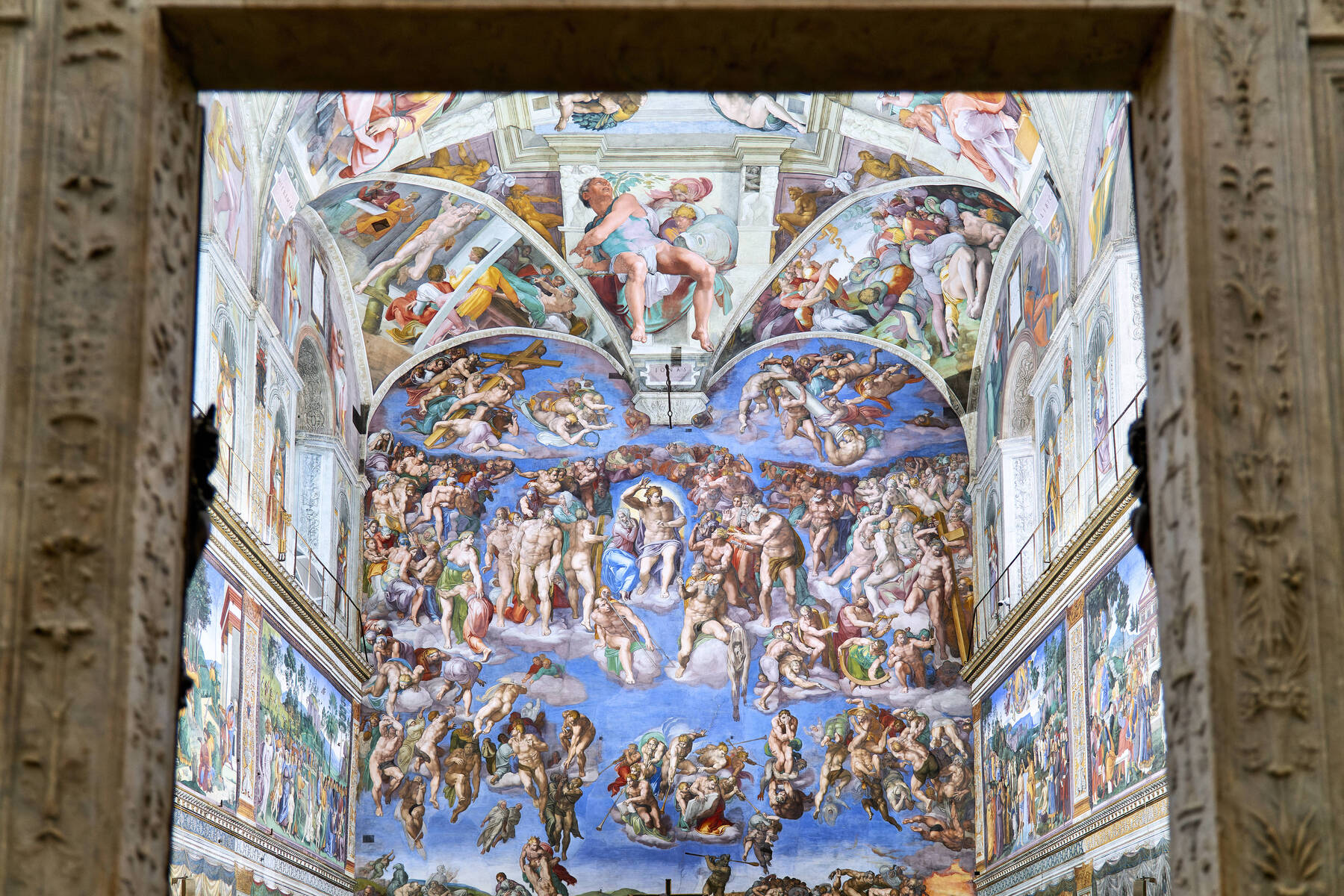 Michelangelos „Jüngstes Gericht“ in der Sixtinischen Kapelle im Vatikan restauriert