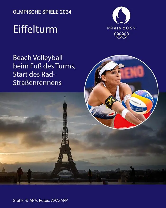 Der Eiffelturm wird bei den Bewerben prominent in Szene gesetzt