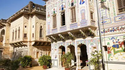 Das Doppel-Haveli Seth Harmukhrai Sanehiram Chokhani in Mandawa