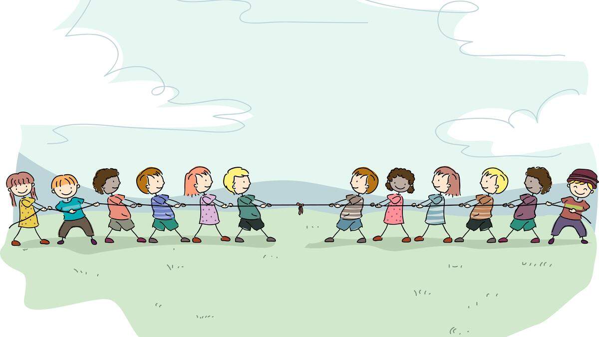 Illustration of Stick Kids playing Tug of War model released