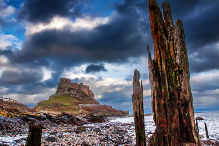 Lindisfarne. Vor der Nordküste Englands liegt die Gezeiteninsel Lindisfarne, berühmt für ihr Kloster, das im Jahr 793 von den Wikingern überfallen wurde. Zu sehen gibt es auch Lindisfarne Castle, eine Burg aus dem 16. Jahrhundert, die 1901 vom Architekten Edwin Lutyens zu einem Herrenhaus umgebaut wurde. Die Gartengestalterin Gertrude Jekyll legte dafür einen Garten an, der nach ihren Plänen rekonstruiert wurde.