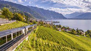 Schon auf der Fahrt nach Montreux durch Wein gärten verspürt man das südländische Flair