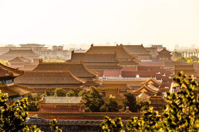 Gebäude entlang der Zentralachse in Peking