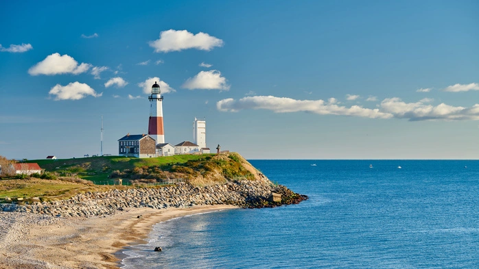Der Montauk-Point-Leuchtturm ist ein Wahrzeichen von Long Island