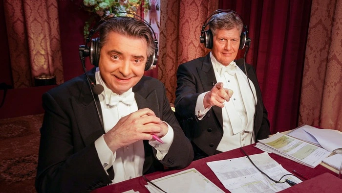 Christian Wagner-Trenkwitz und Karl Hohenlohe in ihrem Kommenatorenkammerl