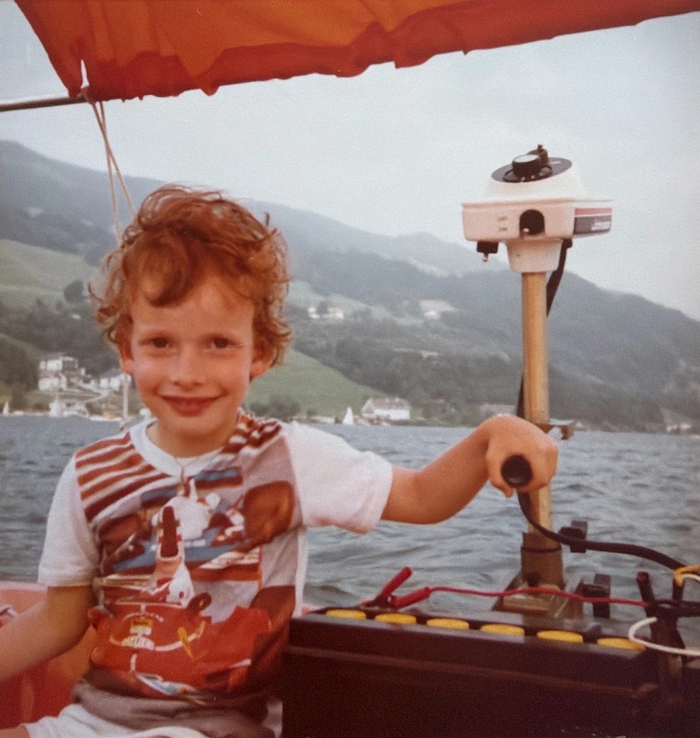 Robert Kratky 1977 als kleiner Kapitän