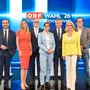 Im Bild das Bewerberfeld: Clemens Pig, Eva Schütz, Johannes Larcher, Lisa Totzauer, Markus Breitenecker, Kathrin Zierhut-Kunz und Robert Altenburger (von links)