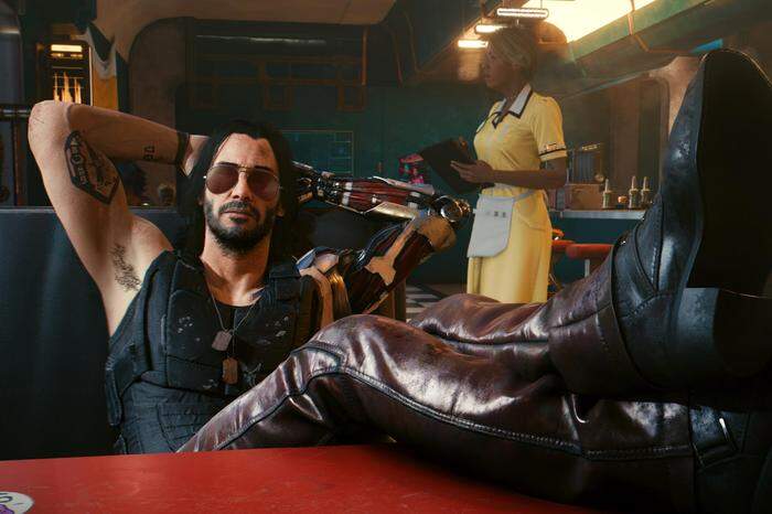 Keanu Reeves als „Johnny Silverhand“ in Cyberpunk 2077